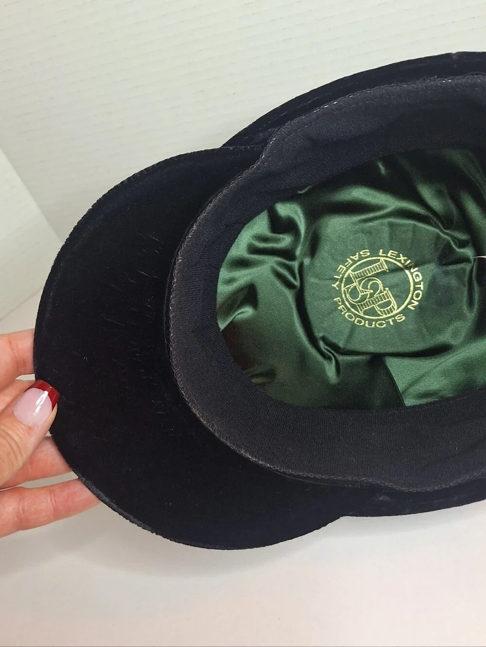 Lexington Safety Products Black Velvet Equestrian Riding Helmet EUC Read All